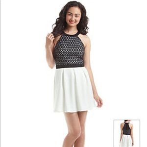 Black and White Halter short dress